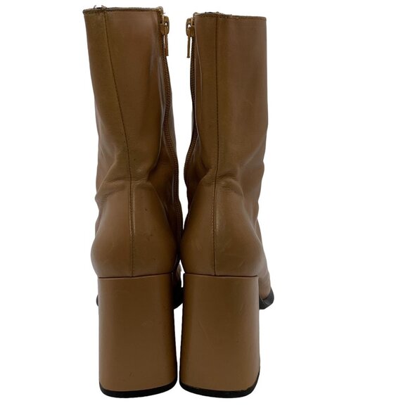 Stephane Kelian Heel Boots Women’s Sz 7 Side Zip Mid Calf Cap Toe Camel. #3 - Picture 8 of 12